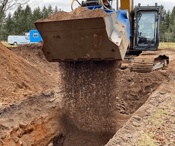 Sorteringsskovl til grus
